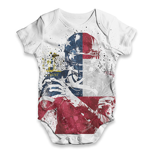 Georgia American Football Player Baby Unisex ALL-OVER PRINT Baby Grow Bodysuit