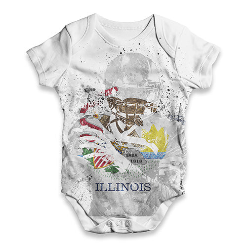 Illinois American Football Player Baby Unisex ALL-OVER PRINT Baby Grow Bodysuit