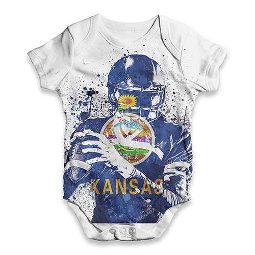 Kansas American Football Player Baby Unisex ALL-OVER PRINT Baby Grow Bodysuit