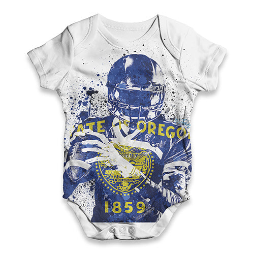 Oregon American Football Player Baby Unisex ALL-OVER PRINT Baby Grow Bodysuit