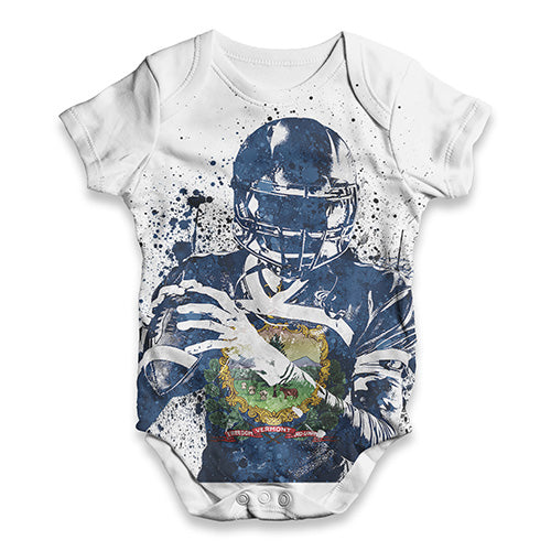 Vermont American Football Player Baby Unisex ALL-OVER PRINT Baby Grow Bodysuit