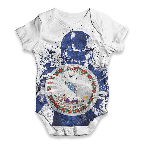 Virginia American Football Player Baby Unisex ALL-OVER PRINT Baby Grow Bodysuit