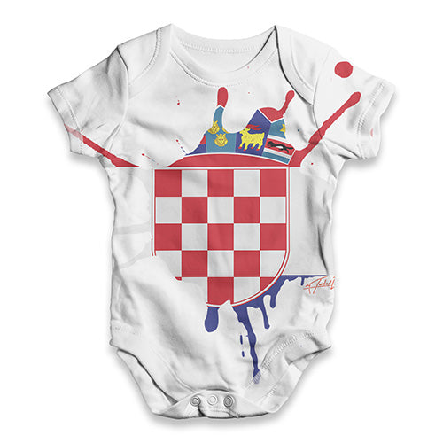 Croatia Splat Baby Unisex ALL-OVER PRINT Baby Grow Bodysuit