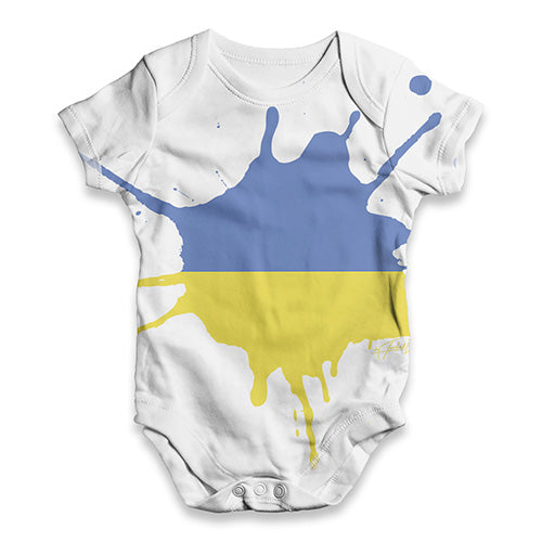 Ukraine Splat Baby Unisex ALL-OVER PRINT Baby Grow Bodysuit