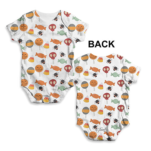 ALL-OVER PRINT Babygrow Baby Romper Halloween Candy Baby Unisex ALL-OVER PRINT Baby Grow Bodysuit New Born White