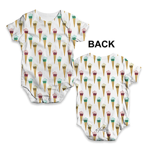 Ice Cream Cones Pattern Baby Unisex ALL-OVER PRINT Baby Grow Bodysuit