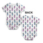 Pink And Blue Pineapples Pattern Baby Unisex ALL-OVER PRINT Baby Grow Bodysuit