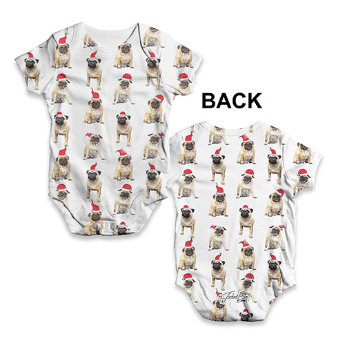 Santa Hat Pugs Pattern Baby Unisex ALL-OVER PRINT Baby Grow Bodysuit