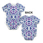 ALL-OVER PRINT Baby Bodysuit Blue Leopard Print Pattern Baby Unisex ALL-OVER PRINT Baby Grow Bodysuit 18 - 24 Months White