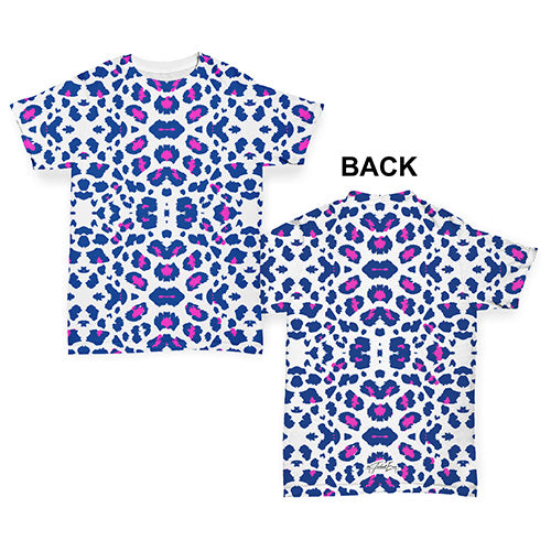 Blue Leopard Print Pattern Baby Toddler ALL-OVER PRINT Baby T-shirt