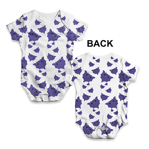 ALL-OVER PRINT Baby Bodysuit Cute Bats Pattern Baby Unisex ALL-OVER PRINT Baby Grow Bodysuit 0 - 3 Months White