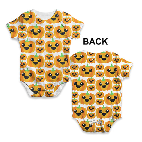 ALL-OVER PRINT Bodysuit Onesie Cute Pumpkins Pattern Baby Unisex ALL-OVER PRINT Baby Grow Bodysuit 6 - 12 Months White