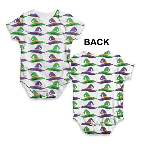 ALL-OVER PRINT Baby Bodysuit Witch Hats Pattern Baby Unisex ALL-OVER PRINT Baby Grow Bodysuit 18 - 24 Months White