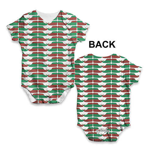 Funny Infant Baby Bodysuit Onesie Santa's Elf Boots Repeat Baby Unisex ALL-OVER PRINT Baby Grow Bodysuit 0-3 Months White