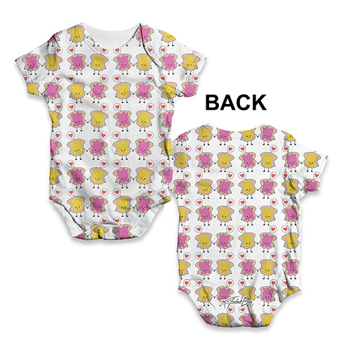 ALL-OVER PRINT Bodysuit Onesie Peanut Butter Jelly Love Repeat Baby Unisex ALL-OVER PRINT Baby Grow Bodysuit 6-12 Months White