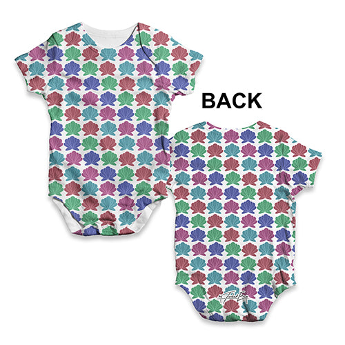 Baby Boy Clothes Sea Shells Repeat Baby Unisex ALL-OVER PRINT Baby Grow Bodysuit 3-6 Months White