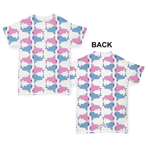 Swimming Sharks Repeat Baby Toddler ALL-OVER PRINT Baby T-shirt