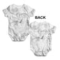 Baby Girl Clothes White Marble Pattern Baby Unisex ALL-OVER PRINT Baby Grow Bodysuit 3 - 6 Months White