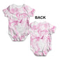 ALL-OVER PRINT Baby Bodysuit Pink Marble Pattern Baby Unisex ALL-OVER PRINT Baby Grow Bodysuit 12 - 18 Months White