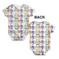 ALL-OVER PRINT Bodysuit Onesie Ghosties 4eva Pattern Baby Unisex ALL-OVER PRINT Baby Grow Bodysuit 12 - 18 Months White