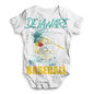 Baby Girl Clothes Delaware Baseball Splatter Baby Unisex ALL-OVER PRINT Baby Grow Bodysuit 6 - 12 Months White