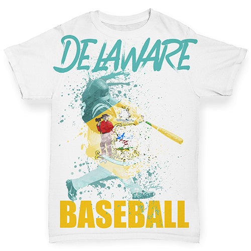 Delaware Baseball Splatter Baby Toddler ALL-OVER PRINT Baby T-shirt