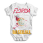 Funny Infant Baby Bodysuit Onesie Florida Baseball Splatter Baby Unisex ALL-OVER PRINT Baby Grow Bodysuit 12 - 18 Months White