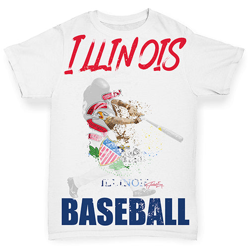 Illinois Baseball Splatter Baby Toddler ALL-OVER PRINT Baby T-shirt