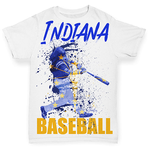 Indiana Baseball Splatter Baby Toddler ALL-OVER PRINT Baby T-shirt