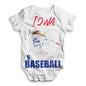 ALL-OVER PRINT Babygrow Baby Romper Iowa Baseball Splatter Baby Unisex ALL-OVER PRINT Baby Grow Bodysuit 12 - 18 Months White