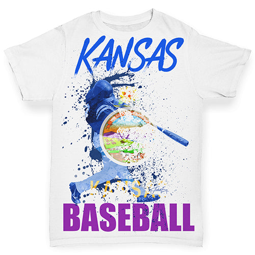 Kansas Baseball Splatter Baby Toddler ALL-OVER PRINT Baby T-shirt