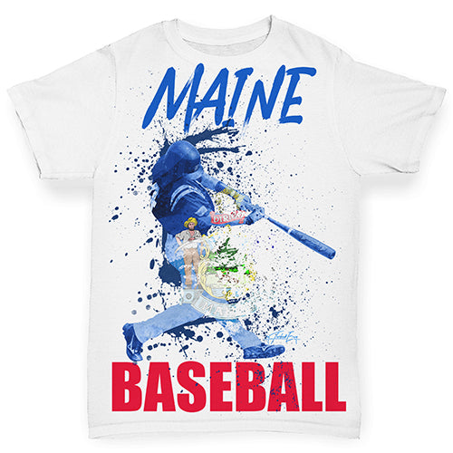 Maine Baseball Splatter Baby Toddler ALL-OVER PRINT Baby T-shirt