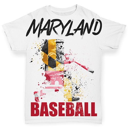 Maryland Baseball Splatter Baby Toddler ALL-OVER PRINT Baby T-shirt