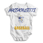 Funny Baby Bodysuits Massachusetts Baseball Splatter Baby Unisex ALL-OVER PRINT Baby Grow Bodysuit 0 - 3 Months White