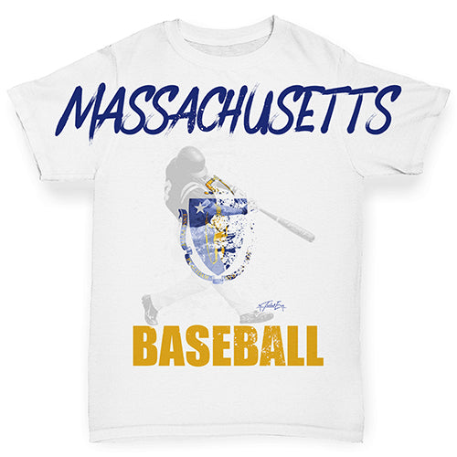 Massachusetts Baseball Splatter Baby Toddler ALL-OVER PRINT Baby T-shirt