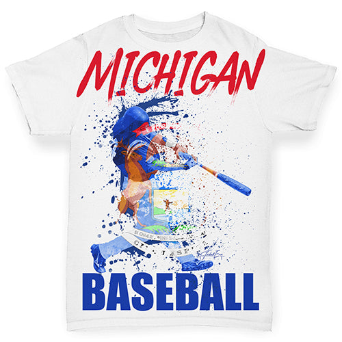 Michigan Baseball Splatter Baby Toddler ALL-OVER PRINT Baby T-shirt