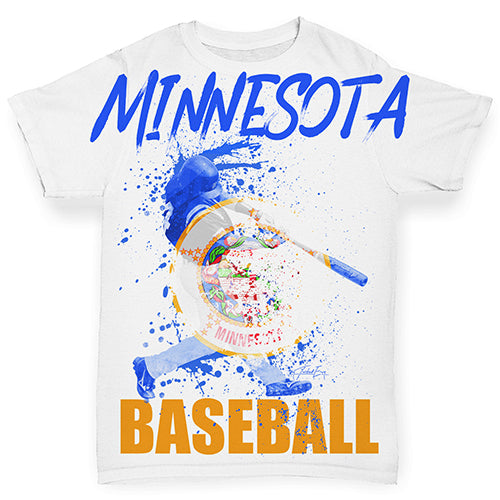 Minnesota Baseball Splatter Baby Toddler ALL-OVER PRINT Baby T-shirt