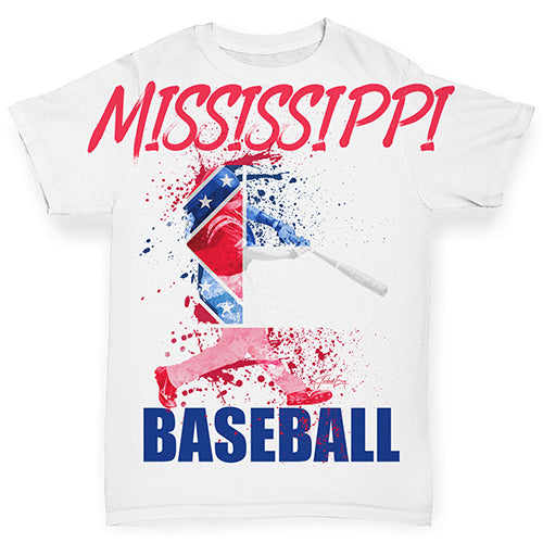 Mississippi Baseball Splatter Baby Toddler ALL-OVER PRINT Baby T-shirt
