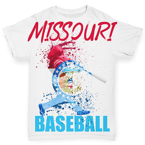 Missouri Baseball Splatter Baby Toddler ALL-OVER PRINT Baby T-shirt