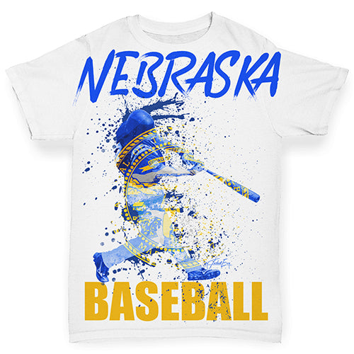 Nebraska Baseball Splatter Baby Toddler ALL-OVER PRINT Baby T-shirt