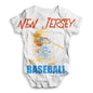 Funny Baby Clothes New Jersey Baseball Splatter Baby Unisex ALL-OVER PRINT Baby Grow Bodysuit 18 - 24 Months White