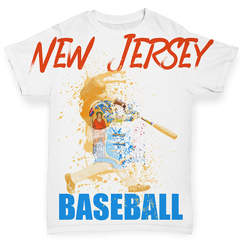 New Jersey Baseball Splatter Baby Toddler ALL-OVER PRINT Baby T-shirt