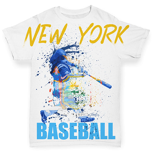New York Baseball Splatter Baby Toddler ALL-OVER PRINT Baby T-shirt