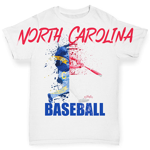 North Carolina Baseball Splatter Baby Toddler ALL-OVER PRINT Baby T-shirt