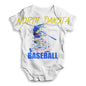 ALL-OVER PRINT Babygrow Baby Romper North Dakota Baseball Splatter Baby Unisex ALL-OVER PRINT Baby Grow Bodysuit 18 - 24 Months White