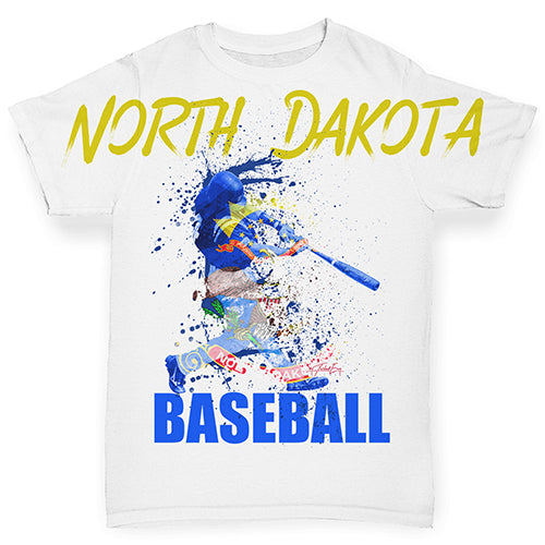 North Dakota Baseball Splatter Baby Toddler ALL-OVER PRINT Baby T-shirt