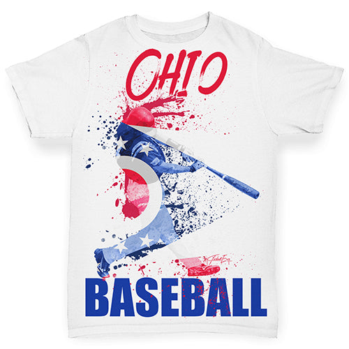 Ohio Baseball Splatter Baby Toddler ALL-OVER PRINT Baby T-shirt