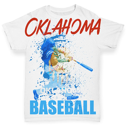 Oklahoma Baseball Splatter Baby Toddler ALL-OVER PRINT Baby T-shirt