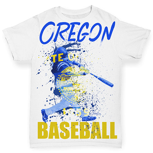 Oregon Baseball Splatter Baby Toddler ALL-OVER PRINT Baby T-shirt