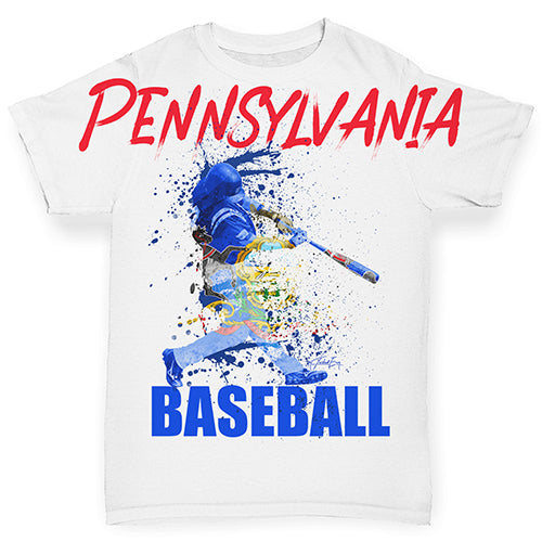 Pennsylvania Baseball Splatter Baby Toddler ALL-OVER PRINT Baby T-shirt